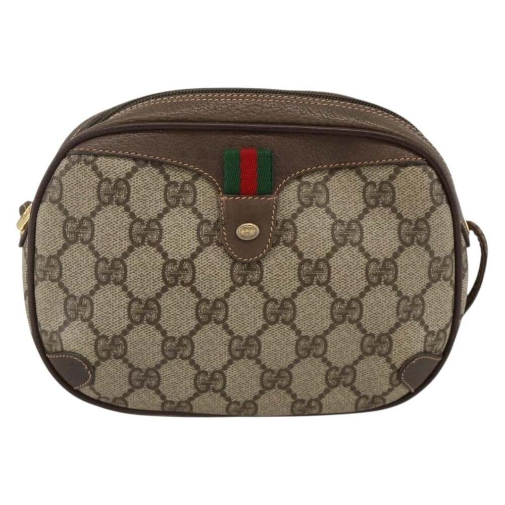 Gucci GG Supreme Web Shoulder Bag Beige